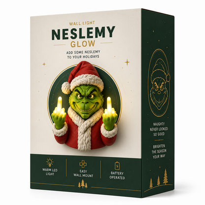 🎄Green Menace Holiday Glow | Cheeky Green Trickster LED Wall Decor | Funny Irreverent Christmas Novelty Light for Indoor & Outdoor