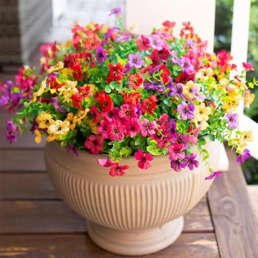 UV Resistant Fall Faux Flower Stems, Bouquet for Halloween Garden Wedding Decor