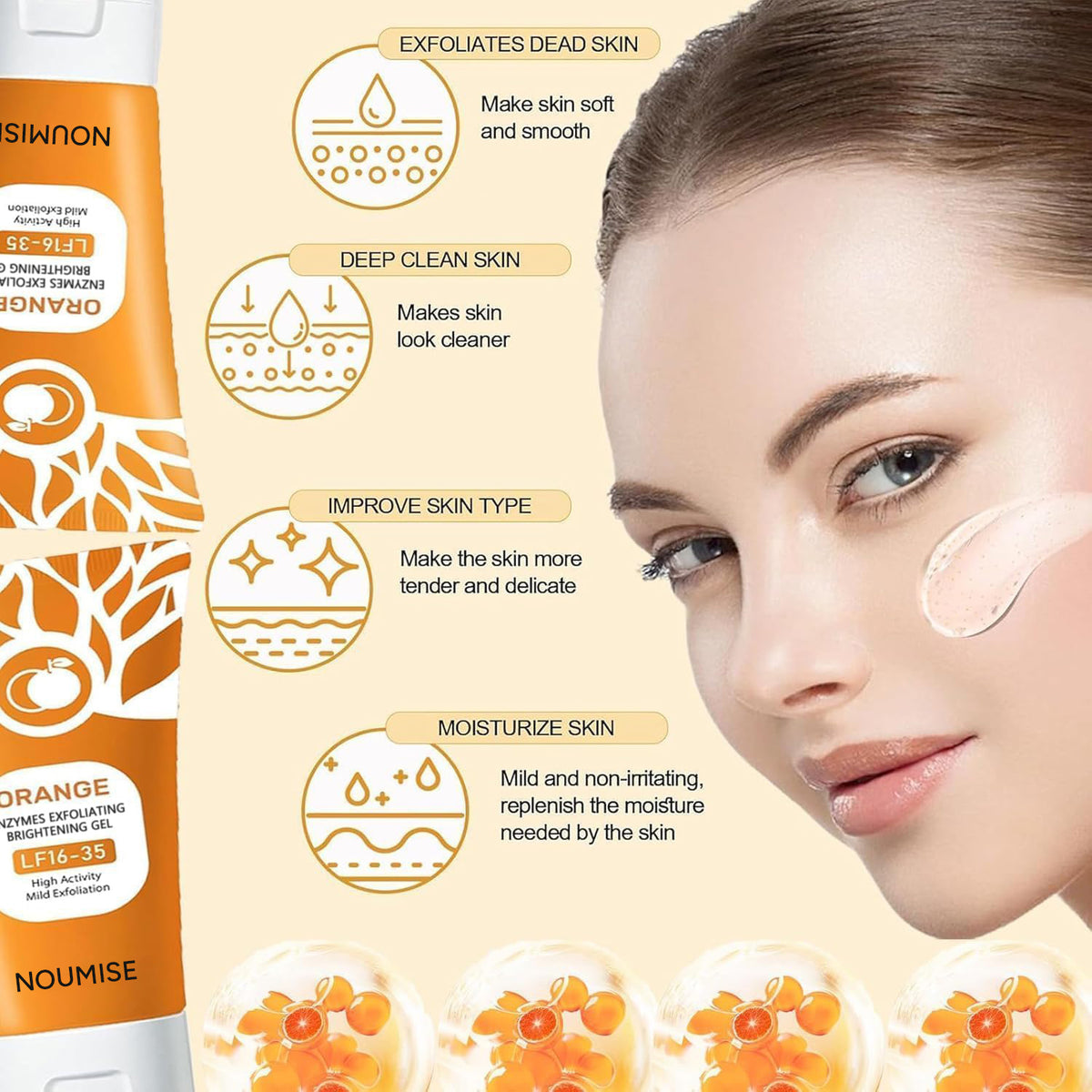 Buy 1 Get 1 FREE Today 🎁!  Say Goodbye to Dull, Rough Skin! Noumise Orange Enzyme Exfoliating Gel 🍊