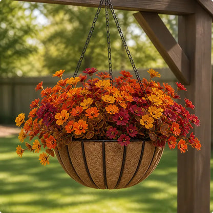 UV Resistant Fall Faux Flower Stems, Bouquet for Halloween Garden Wedding Decor