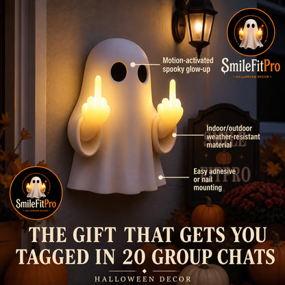 🎃The Quiet Mischief Ghost Light | Creepy-Cute Ghost LED Wall Decor | Spooky Mischievous Halloween Novelty Light, Indoor & Outdoor
