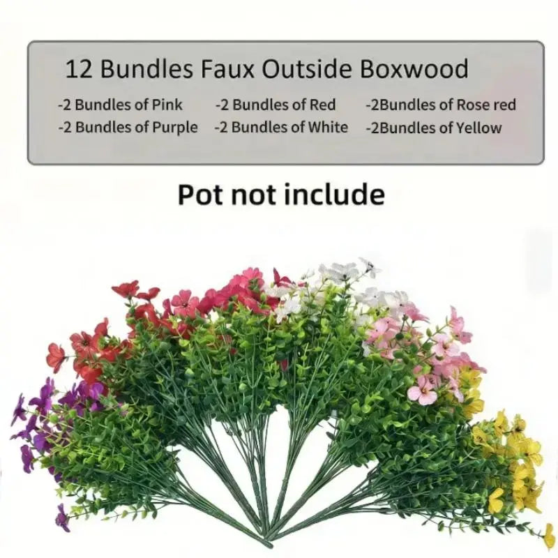 UV Resistant Fall Faux Flower Stems, Bouquet for Halloween Garden Wedding Decor