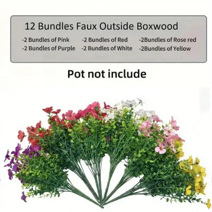 UV Resistant Fall Faux Flower Stems, Bouquet for Halloween Garden Wedding Decor