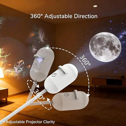 🌌2-in-1 Galaxy Projector Night Light with Flexible Gooseneck | USB Starry Sky Projector for Bedroom