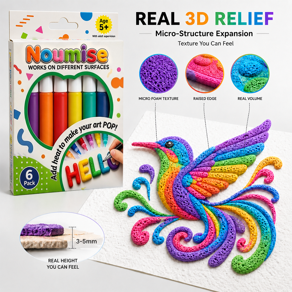 🦄👗Save66% by ordering today丨Noumise® 3D Relief Art Pen – Turn Flat Drawings Into Touchable 3D Art🪄