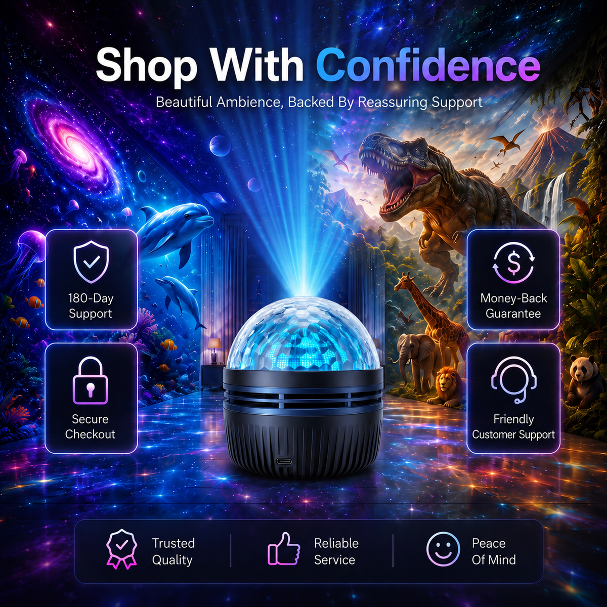 🦖 HOT DEAL 50% OFF | Noumise 5D Galaxy Projector