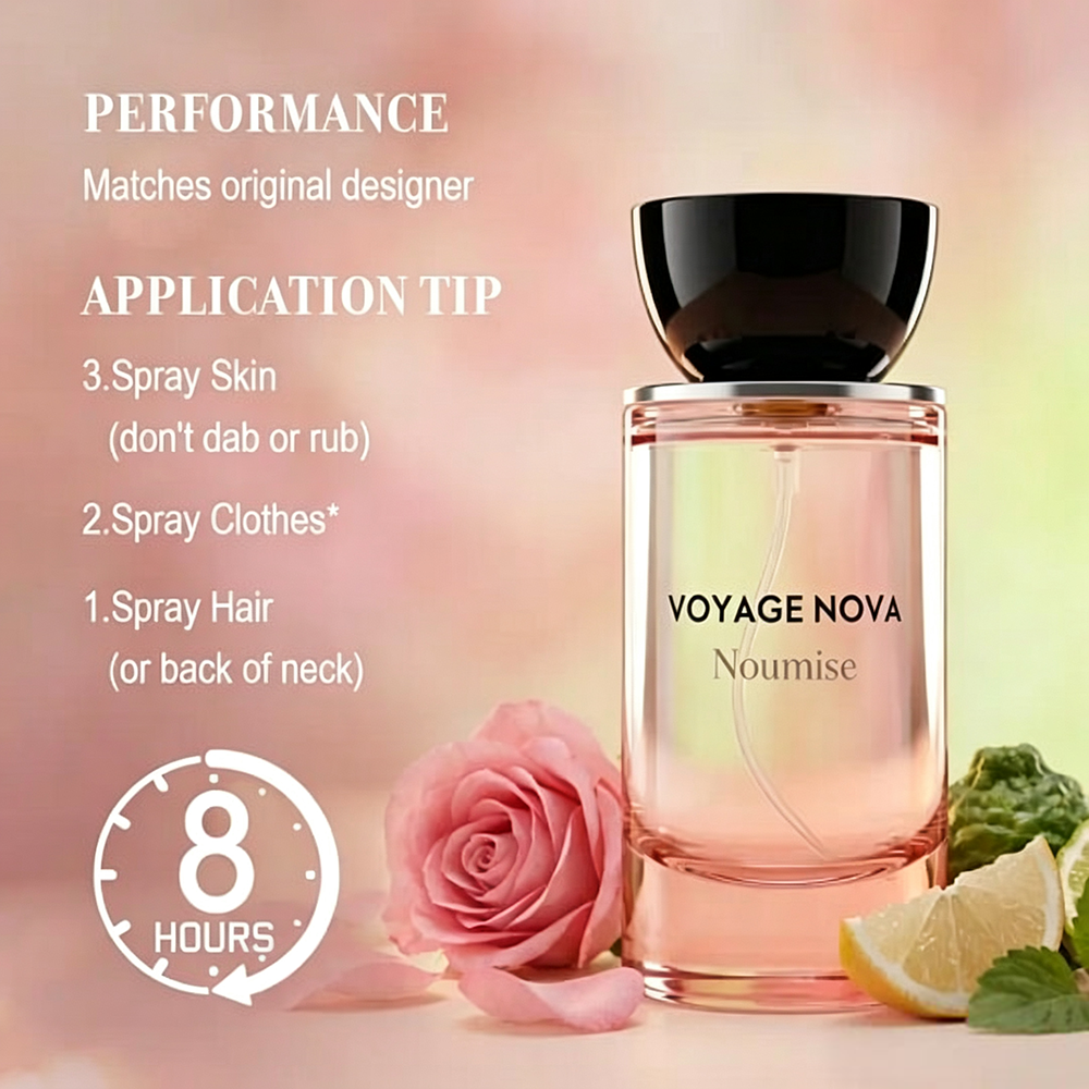 Long Lasting Luxury Women Perfume | Voyage Nova Fruity Floral Rose Extrait De Parfum, Summer Scent 50ml/100ml