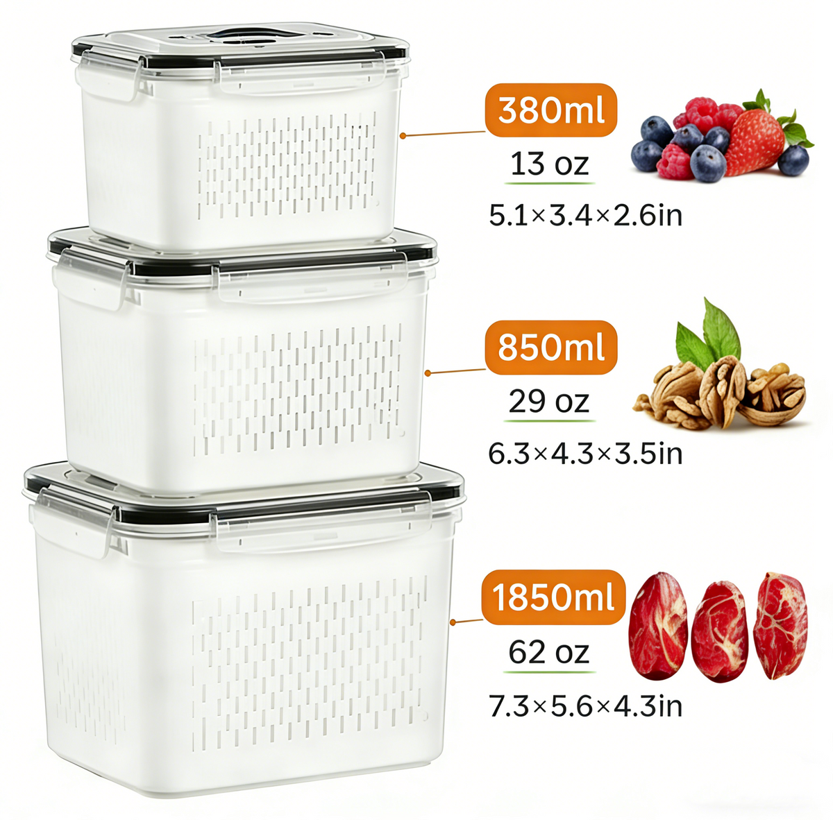 Noumise™ Fruit & Vegetable Storage Box Set
